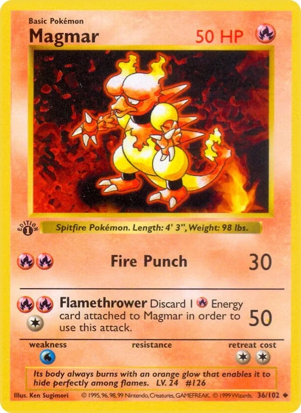 Magmar (036/102) (Base Set (Shadowless)) (BSS)