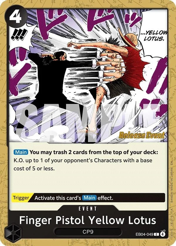 Finger Pistol Yellow Lotus (EB04-049) (Adventure on Kami's Island Release Event Cards) (OP15 RE)