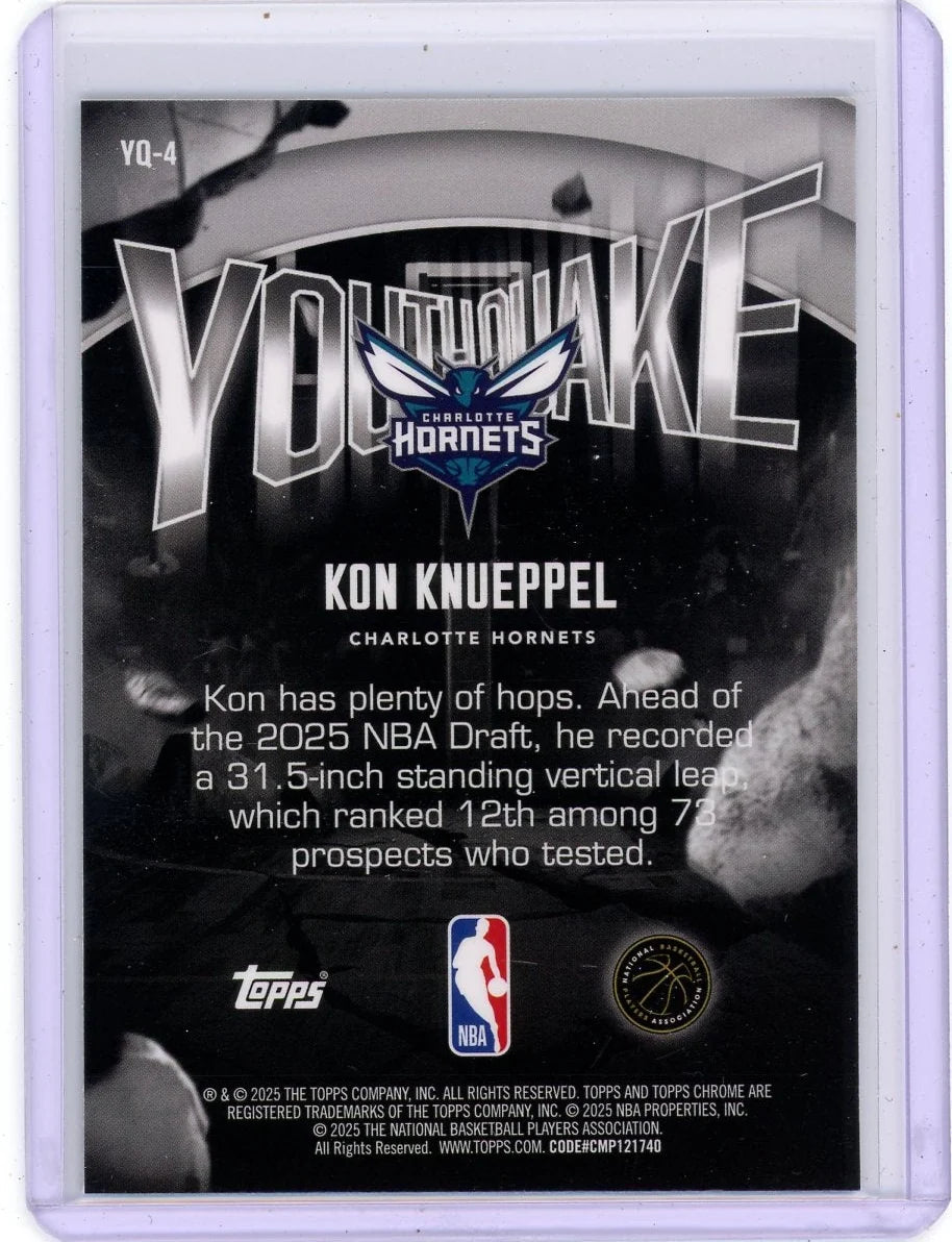 Kon Knueppel 2025 Topps Chrome Youthquake Green Refractor RC #'d 01/99