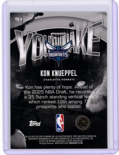Kon Knueppel 2025 Topps Chrome Youthquake Green Refractor RC #'d 01/99