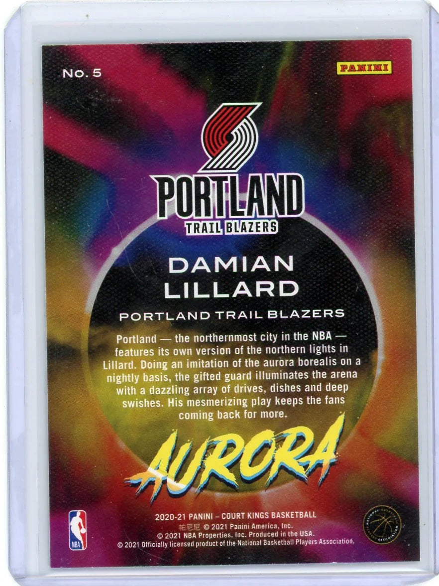 Damian Lillard 2020-21 Panini Court Kings Aurora SP