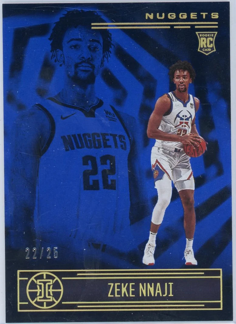 Zeke Nnaji 2020-21 Illusions Basketball Blue Refractor (Jersey Match) #'d 22/25