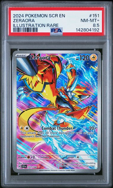 Zeraora Pokémon Stellar Crown Illustration Rare #151/142 PSA 8.5