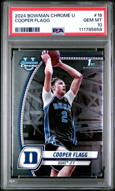 Cooper Flagg 2024 Bowman Chrome University 1st Bowman PSA 10