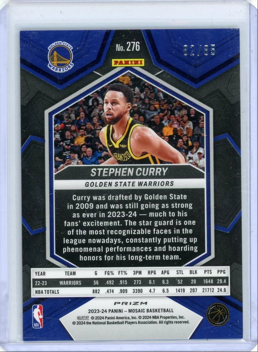 Stephen Curry 2023-24 Panini Mosaic Fast Break City Edition blue #'d 82/85