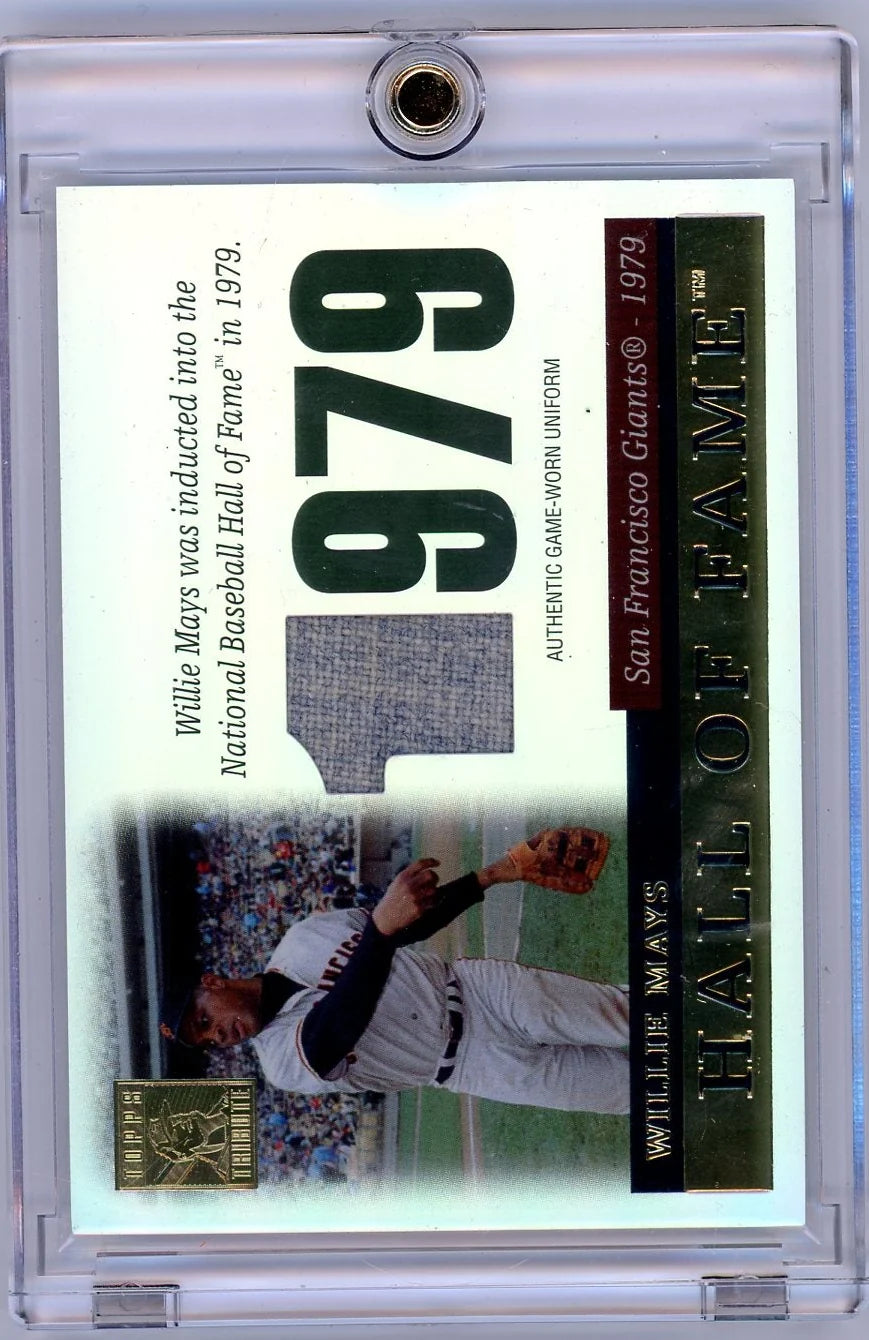Willie Mays 2004 Topps Tribute Hall of Fame Baseball Game-Used Jersey Relic
