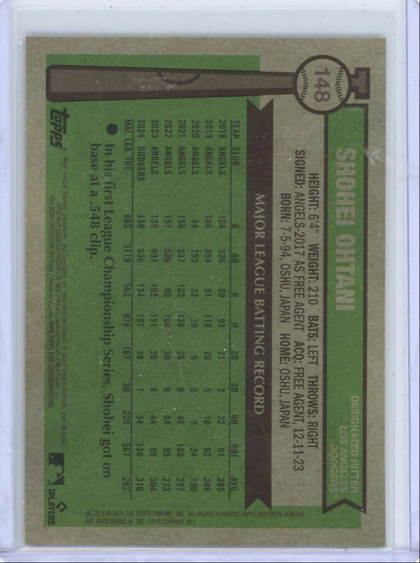 Shohei Ohtani 2025 Topps Heritage Pink Sparkle