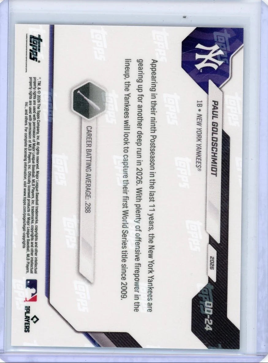 Paul GoldSchmidt 2026 Topps Now Opening Day Green Foil #'d 86/99