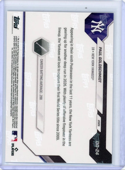 Paul GoldSchmidt 2026 Topps Now Opening Day Green Foil #'d 86/99
