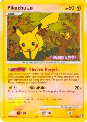 Pikachu - 94/123 (Diamond & Pearl) (094/123) (Burger King Promos) (BKP)