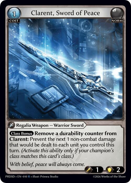 Clarent, Sword of Peace (010) (.asphodel/paradise Starter Decks) (PRDSD)