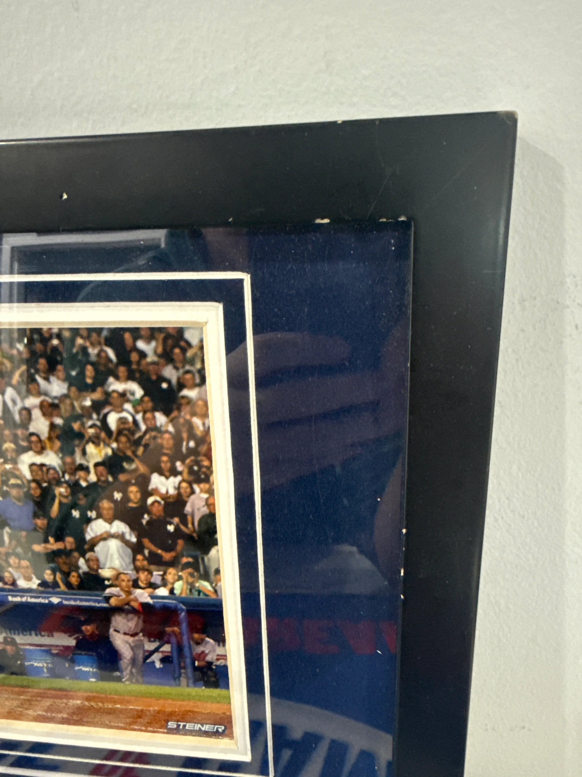 Derek Jeter "The Last At-Bat" Framed Photograph Collage w/ Yankee Stadium Dirt 15.25" x 12.25 " framed