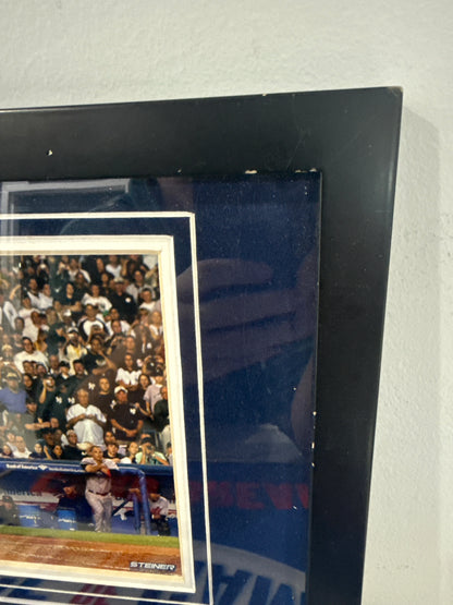 Derek Jeter "The Last At-Bat" Framed Photograph Collage w/ Yankee Stadium Dirt 15.25" x 12.25 " framed