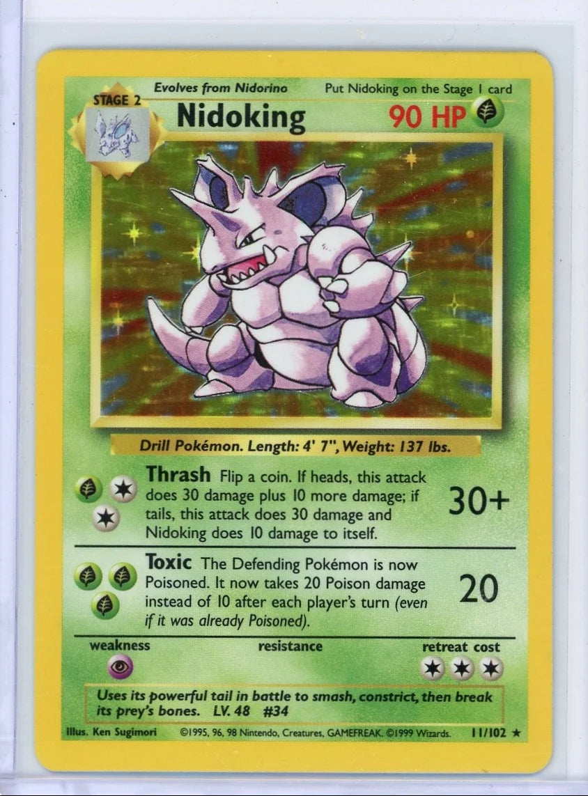 Nidoking 1999 Pokémon Base Set Holo #11/102 LP