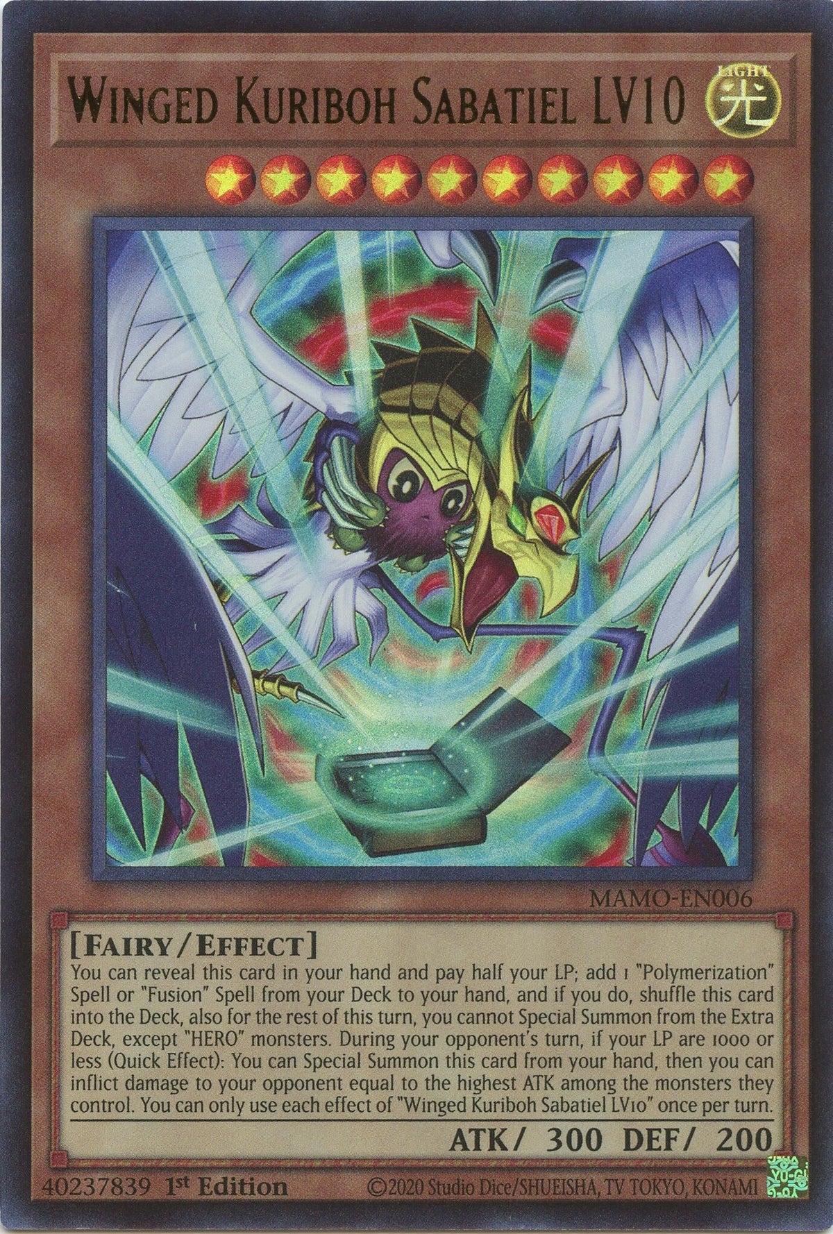 Winged Kuriboh Sabatiel LV10 (MAMO-EN006) (Magnificent Monsters)