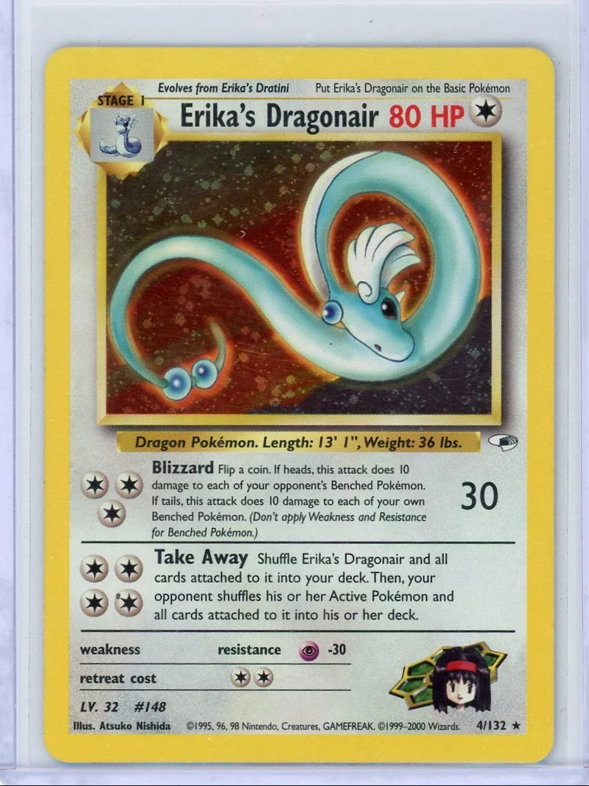Erika's Dragonair Pokémon Gym Heroes Unlimited Holo #4/132 LP