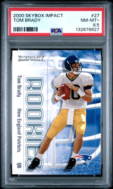 Tom Brady 2000 Skybox Impact Rookie #27 PSA 8.5