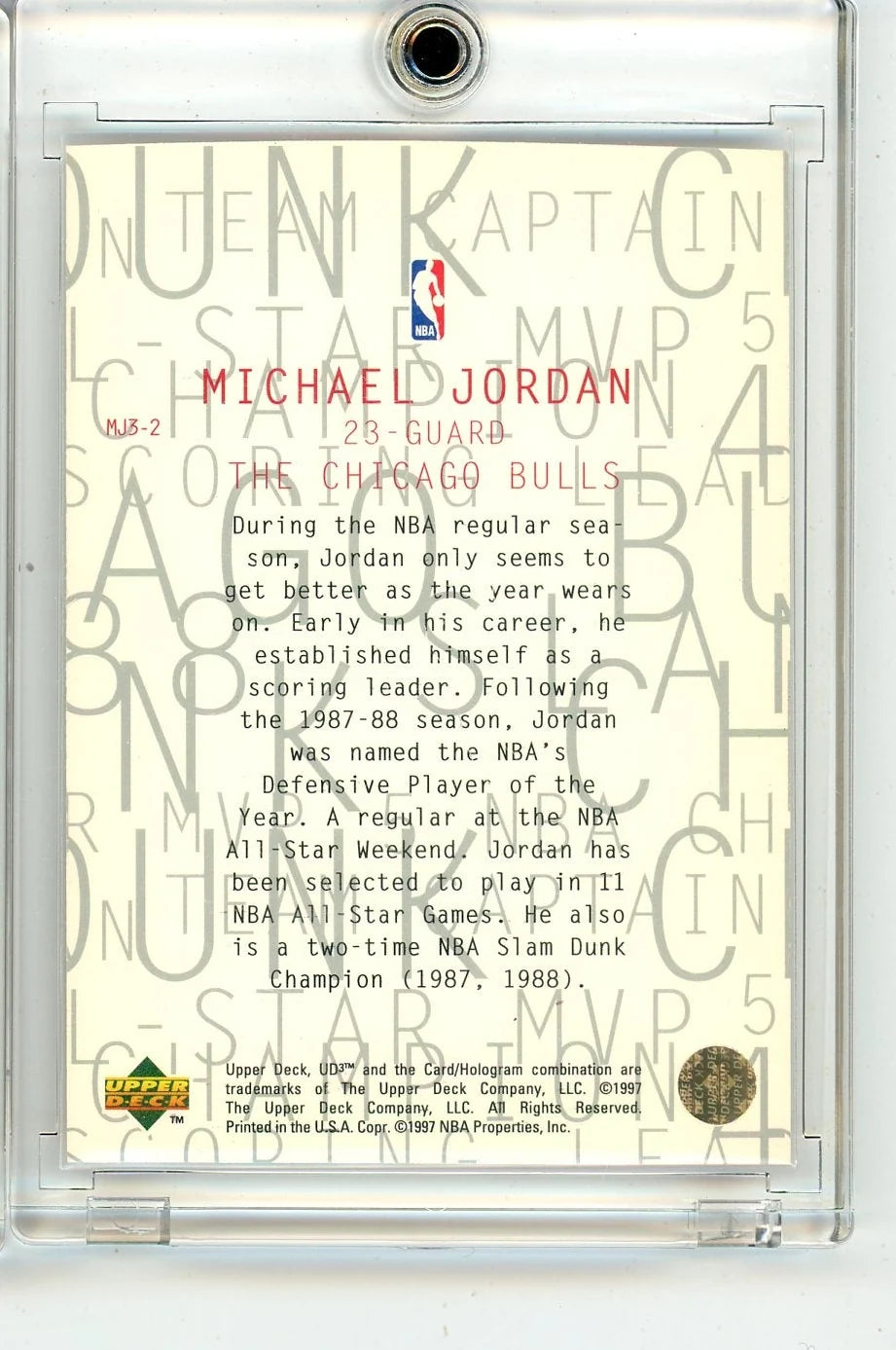 Michael Jordan 1997 Upper Deck UD3 MJ3 #MJ3-2