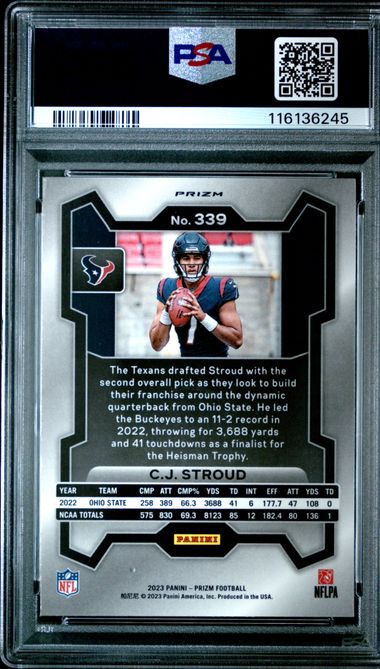 CJ Stroud 2024 Panini Prizm Disco Prizm Rookie PSA 10