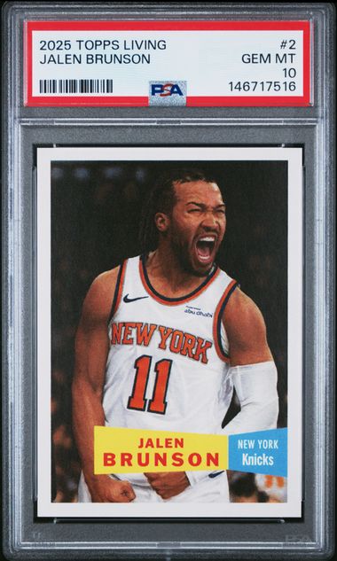 Jalen Brunson 2025 Topps Living Set #2 PSA 10