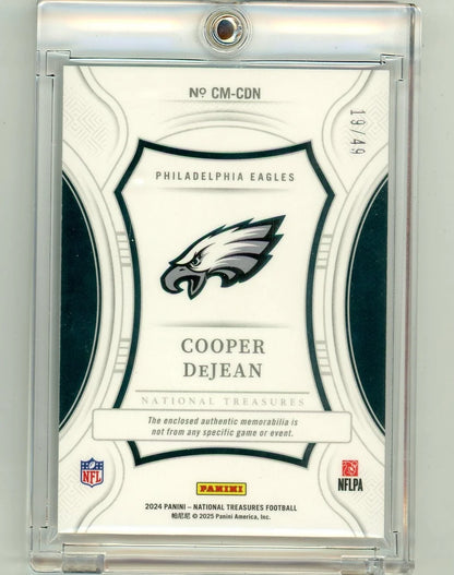 Cooper DeJean 2024 Panini National Treasures Century Materials Jersey Relic RC #'d 19/49
