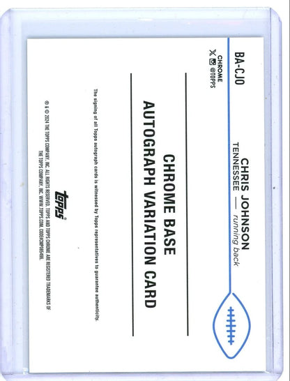 Chris Johnson 2024 Topps Chrome Autograph Aqua Sonar #'d 107/199