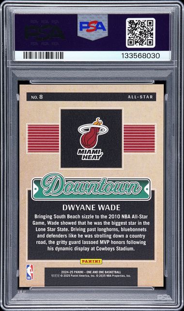 Dwayne Wade 2024 Panini One and One Downtown All-Star PSA 10