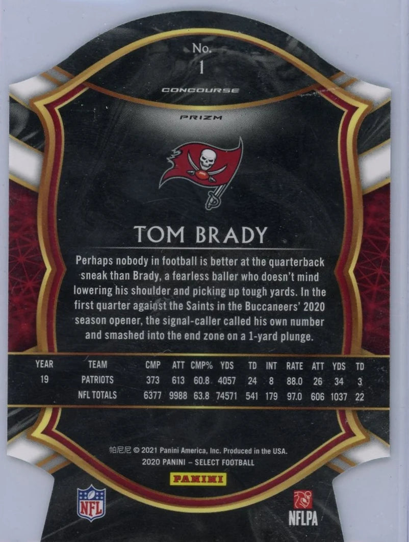 Tom Brady 2021 Panini Select Die-Cut Green