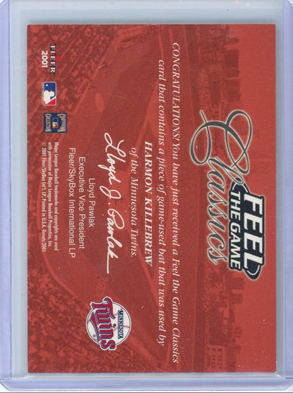 Harmon Killebrew 2001 Fleer Classics Feel the Game Bat Relic