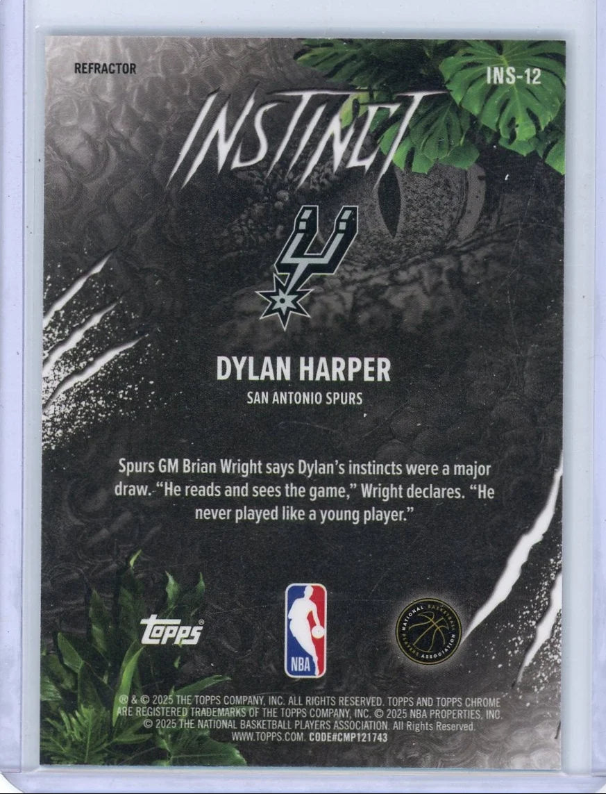 Dylan Harper 2025-26 Topps Chrome Instinct refractor rookie card