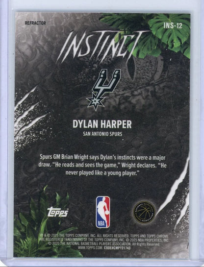Dylan Harper 2025-26 Topps Chrome Instinct refractor rookie card