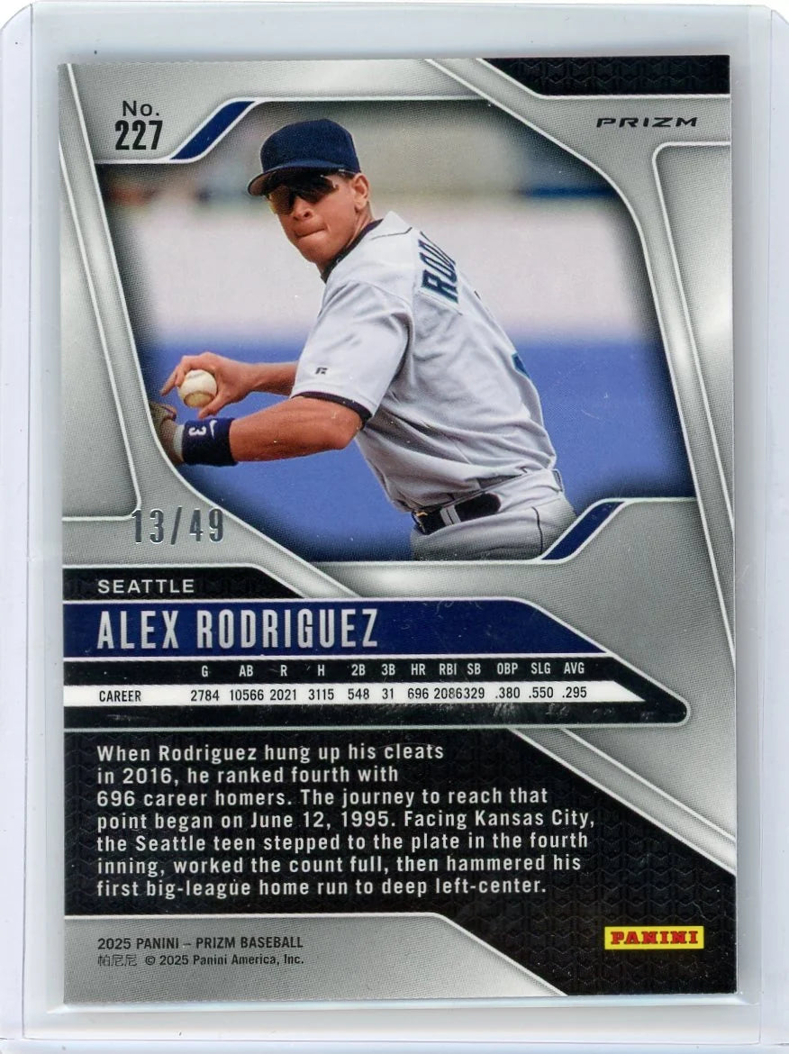 Alex Rodriguez 2025 Panini Prizm Orange Wave Prizm #'d 13/49