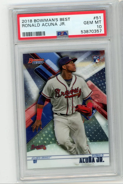 Ronald Acuna Jr. 2018 Bowman's Best rookie card PSA 10