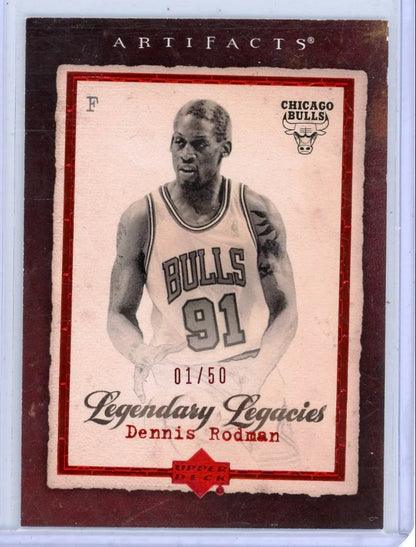 Dennis Rodman 2007-08 Upper Deck Artifacts Legendary Legacies red #'d 01/50