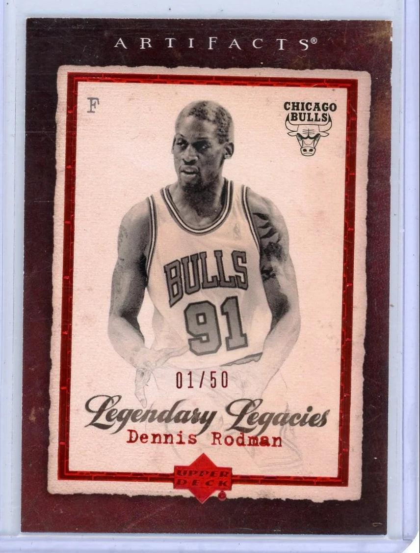 Dennis Rodman 2007-08 Upper Deck Artifacts Legendary Legacies red #'d 01/50