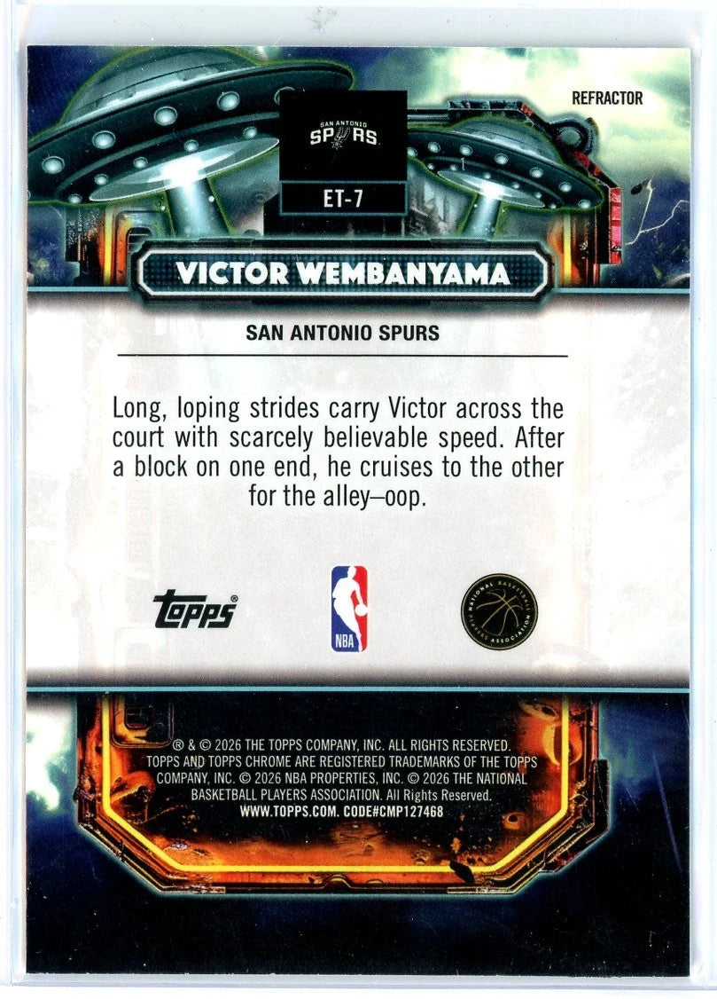 Victor Wembanyama 2025 Topps Chrome Extra Terrestrial Refractor #ET-7