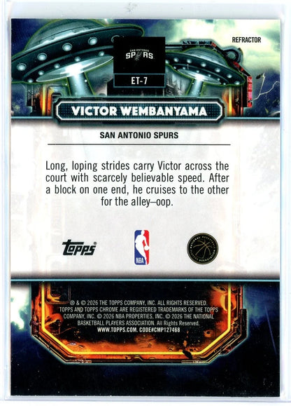 Victor Wembanyama 2025 Topps Chrome Extra Terrestrial Refractor #ET-7