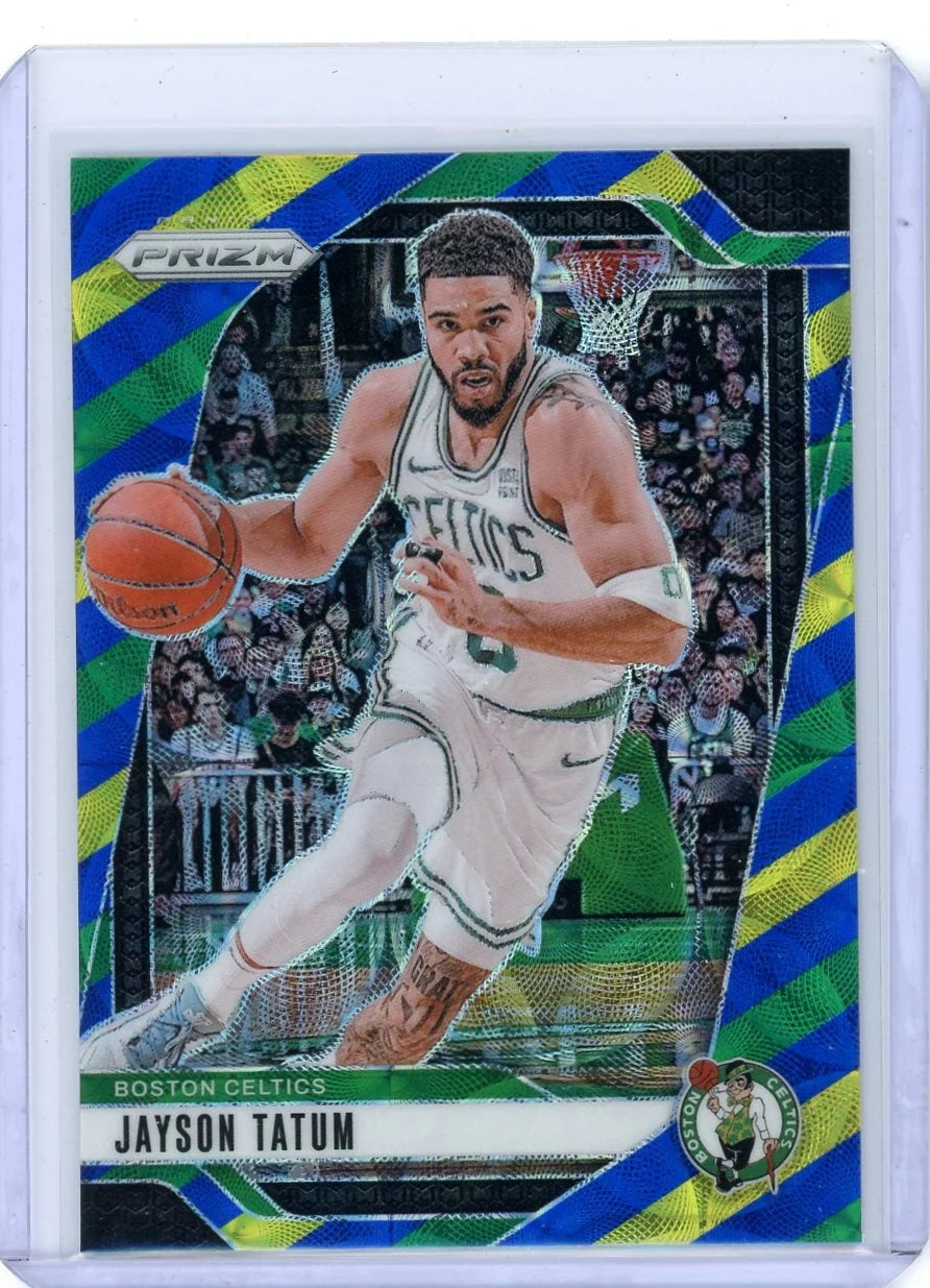 Jayson Tatum 2024-25 Panini Prizm Choice Blue, Yellow and Green Prizm
