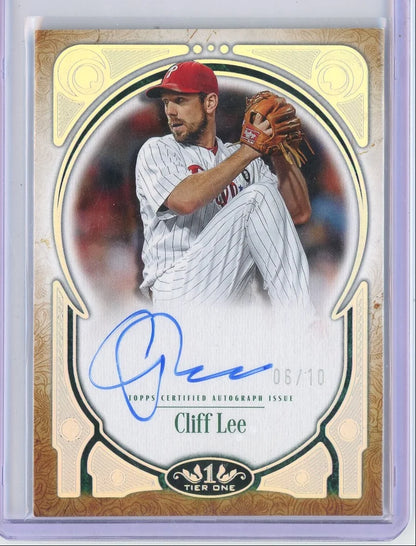 Cliff Lee 2026 Topps Tier One Prime Performers Auto #PPA-CL #'d /10