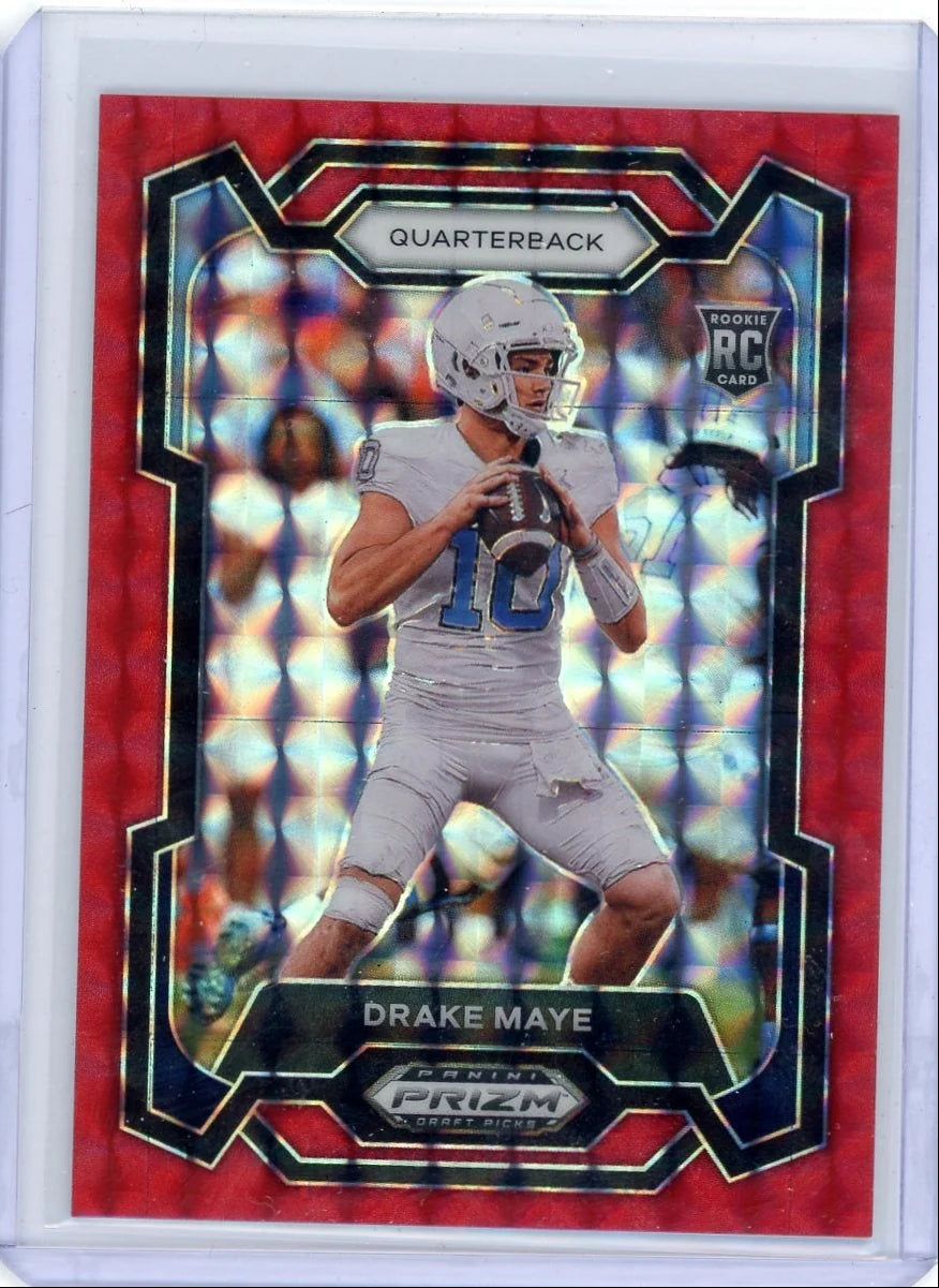 Drake Maye 2024 Panini Prizm Draft Picks red finite prizm rookie card #'d 031/125