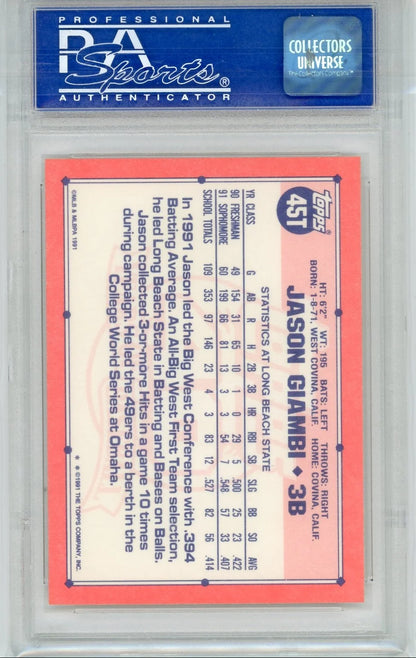 Jason Giambi 1991 TOPPS TRADED #45T PSA 9