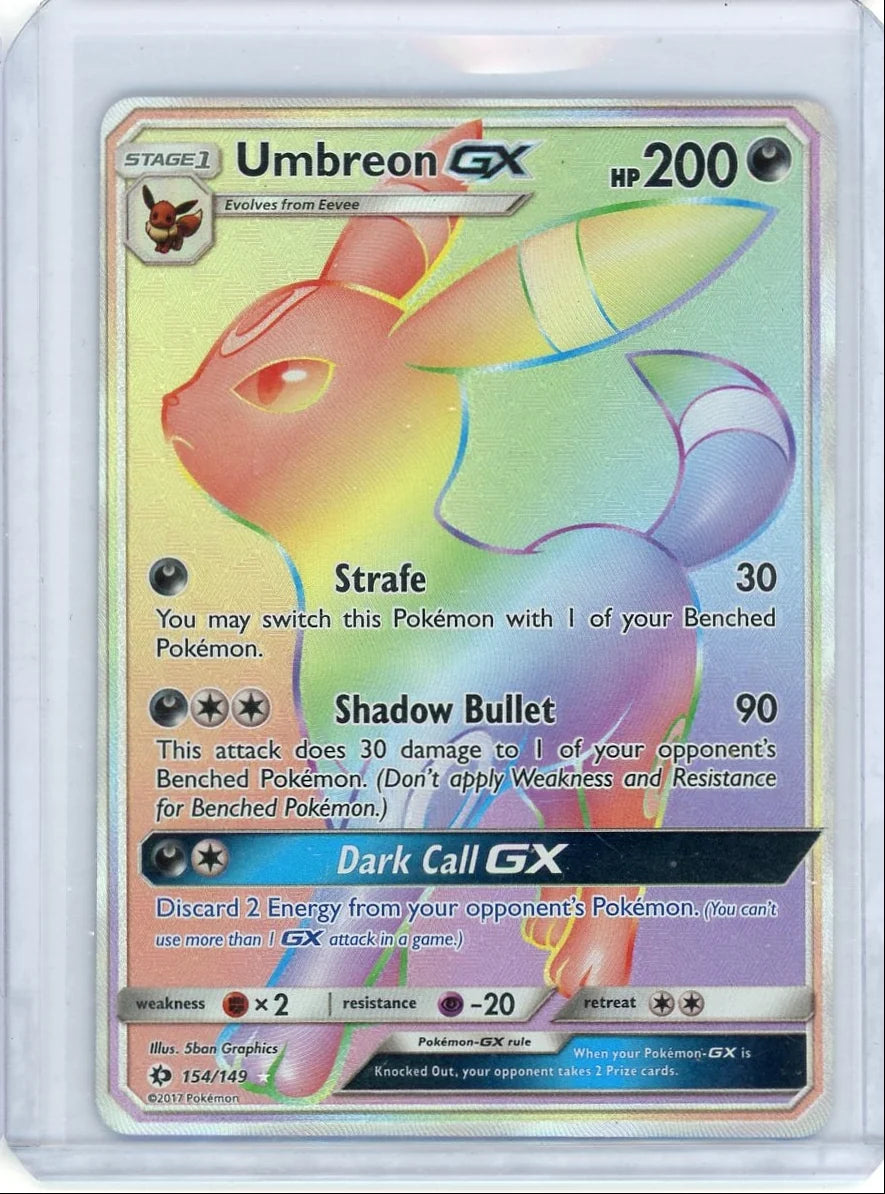 Umbreon GX Pokémon Sun & Moon Rainbow Secret Rare #154/149