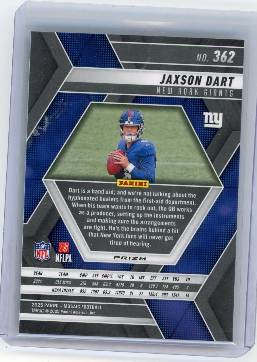 Jaxson Dart 2025 Panini Mosaic Green Mosaic Prizm RC