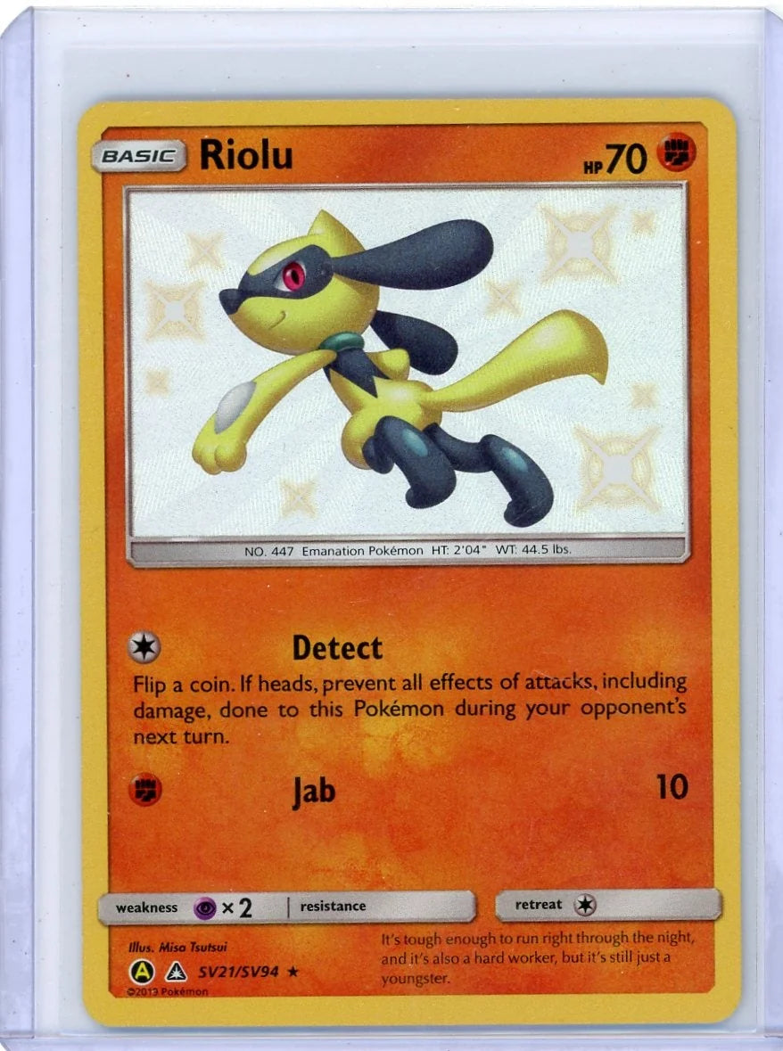 Riolu Pokémon Hidden Fates Baby Shiny #SV21/SV94