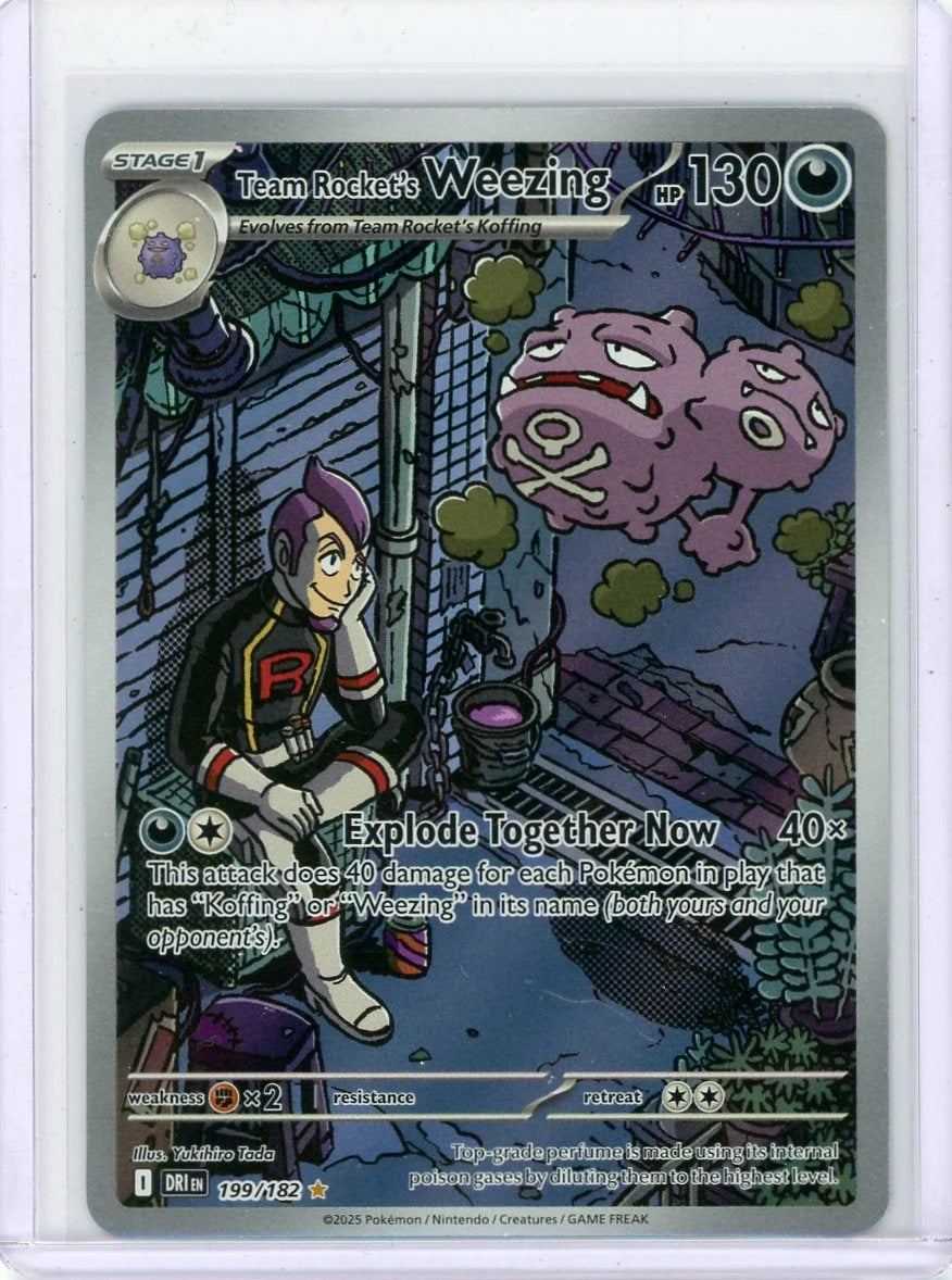 Team Rocket's Weezing Pokémon Destined Rivals Illustration Rare #199/182