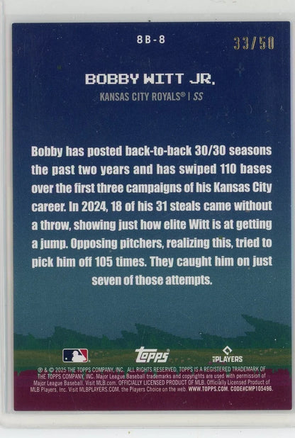 Bobby Witt Jr. 2025 Topps 8-bit Ballers gold foil #'d 33/50
