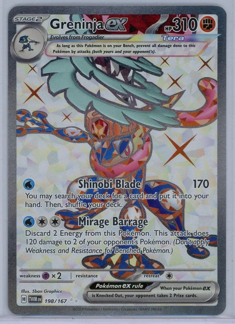 Greninja EX Pokémon Twilight Masquerade Ultra Rare Full Art #198/167
