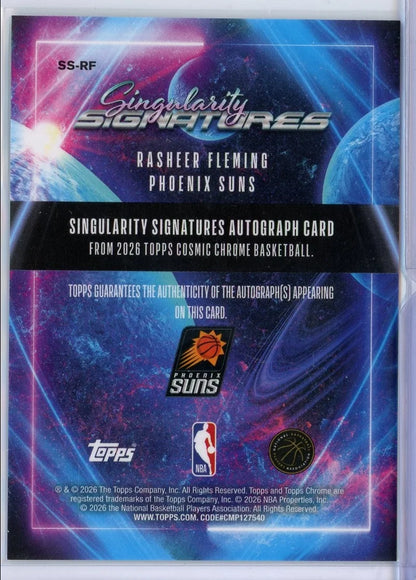 2025-2026 Topps Chrome Rasheer Fleming Singularity Signatures RC auto #SS-RF