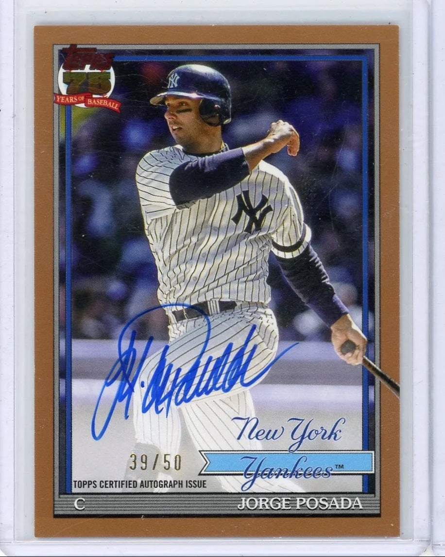 Jorge Posada 2026 Topps 75th Anniversary Autograph Gold #'d 39/50