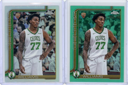 Amari Williams 2025-26 Topps Chrome 2-card Refractor + Aqua /199 RC lot